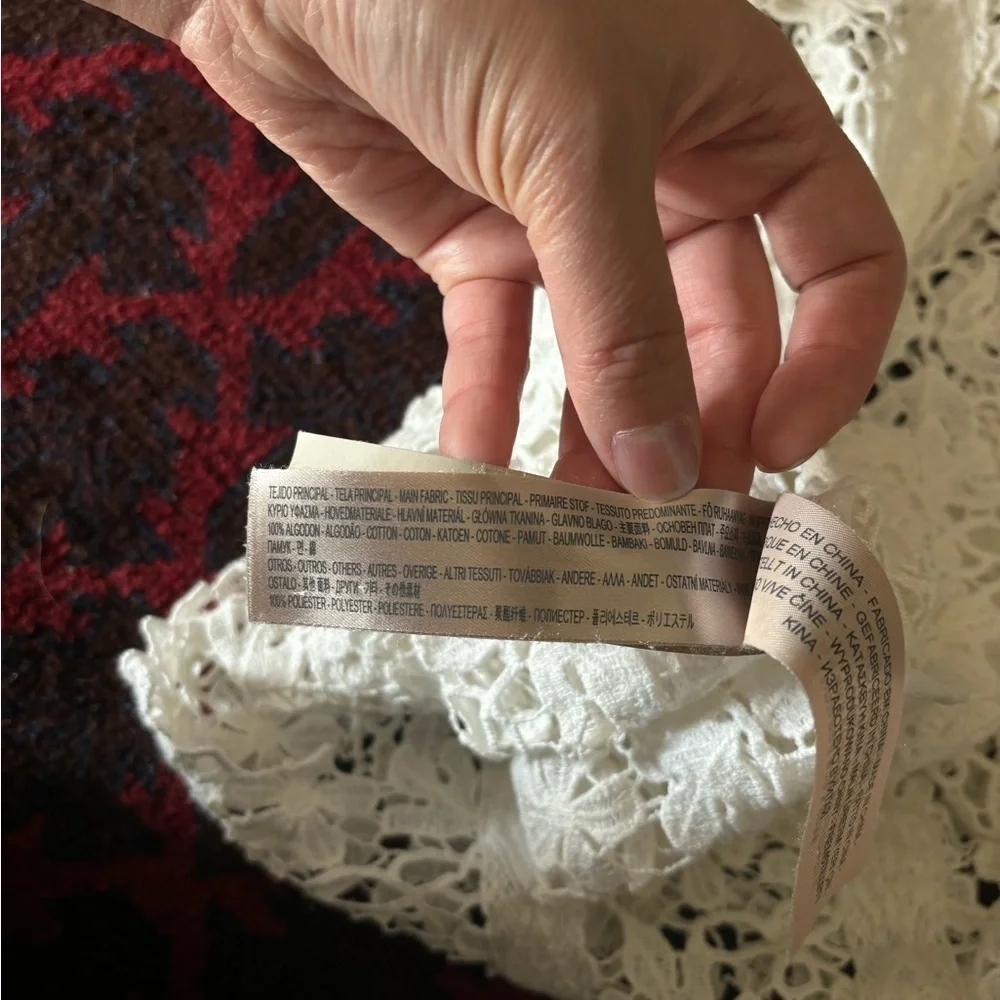 Massimo Dutti cotton floral lace top - Picture 6 of 10